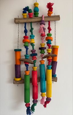 Jouet double perchoir multicolore